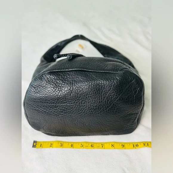 Talbots Black Pebbled Leather Hobo Shoulder Bag Medium Size - Picture 3 of 8